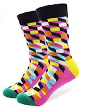 SOCKS: ZIG ZAG STRIPED SOCKS - PINK