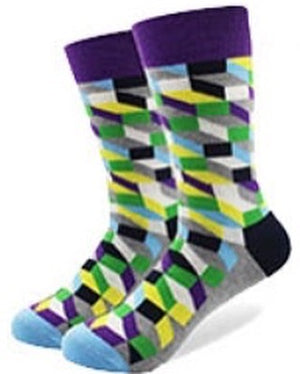 SOCKS: ZIG ZAG STRIPED SOCKS - PURPLE